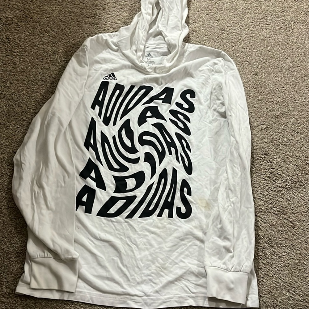 Long sleeve white and black adidas hoodie for boys